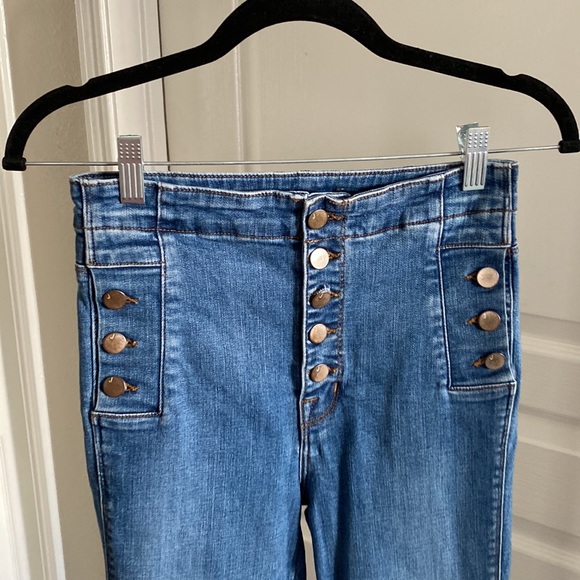 J Brand Natasha Sky High Rise Cropped Button Through Skinny Jeans Lovesick 26 - Picture 5 of 11